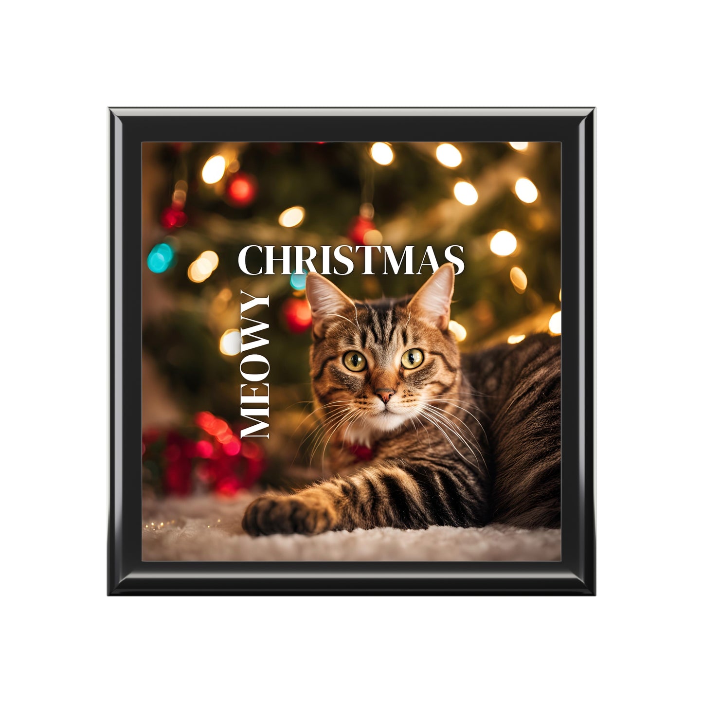 Meowy Christmas Tabby Jewelry Box