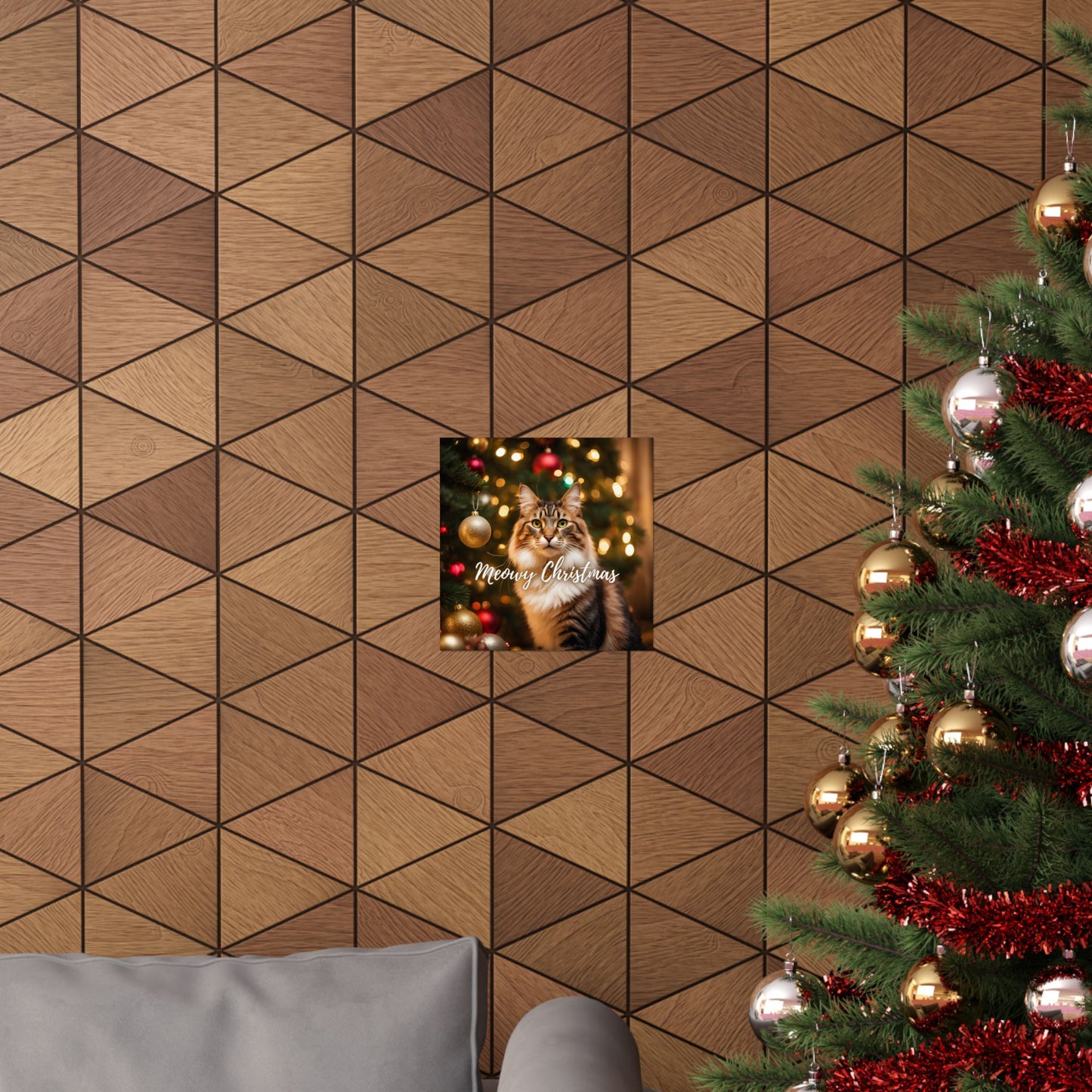 Meowy Christmas Kitty Matte Vertical Posters