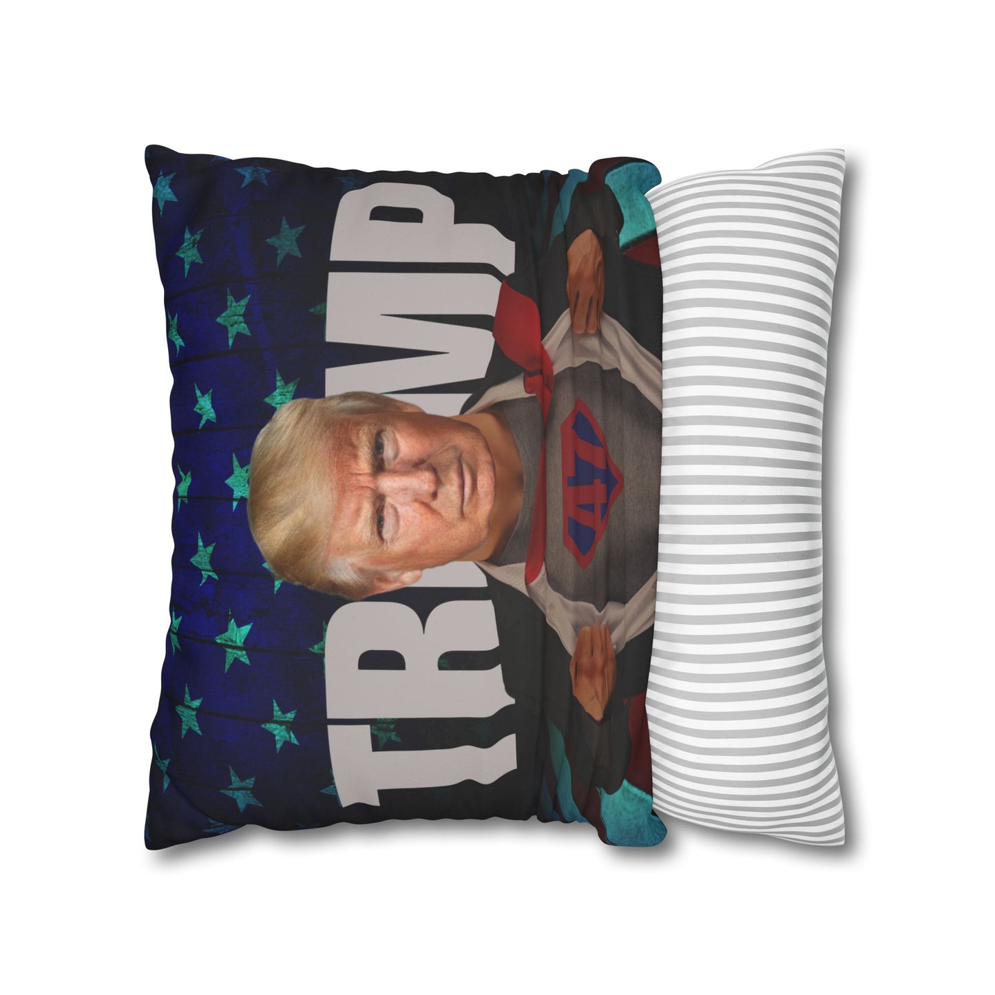 Trump Superhero Faux Suede Pillowcase - Patriotic Home Decor