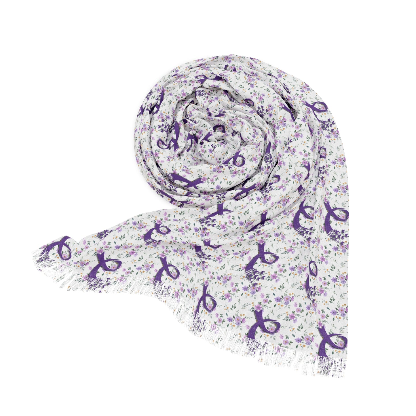 Purple Flowers Epilepsy Awareness Light Scarf