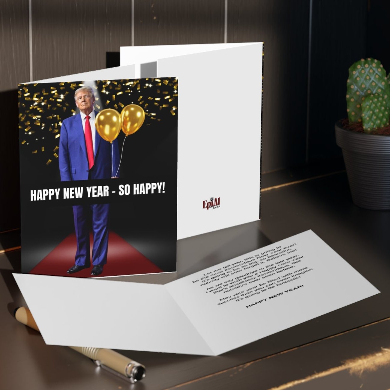 Donald Trump Happy New Year Greeting Cards (8, 16, and 24 pcs)