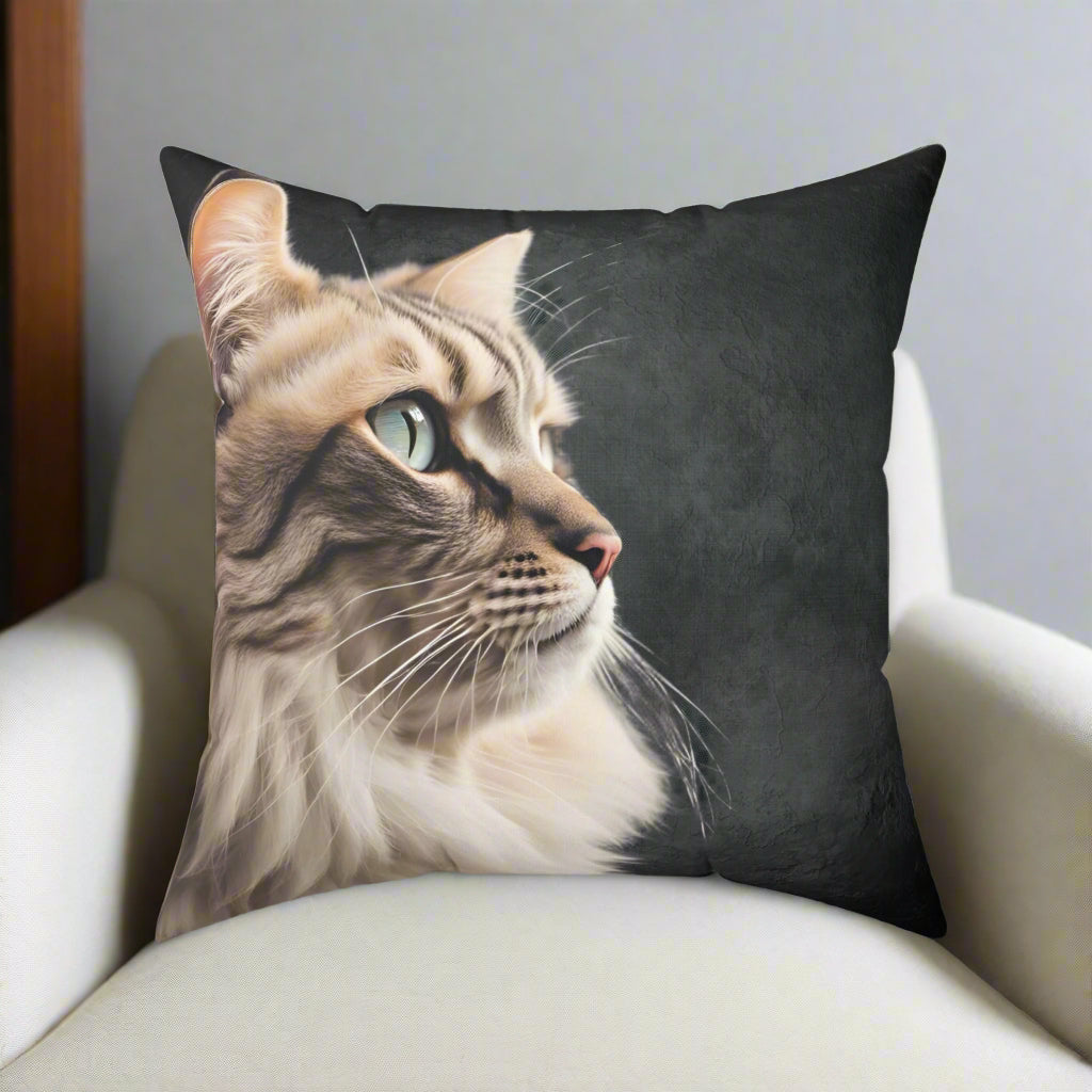 Cat Lover's Spun Polyester Square Pillow - Cozy Home Décor