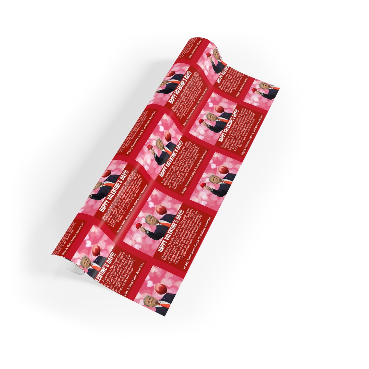 Trump Valentines Day Wrapping Paper Rolls, 1pc