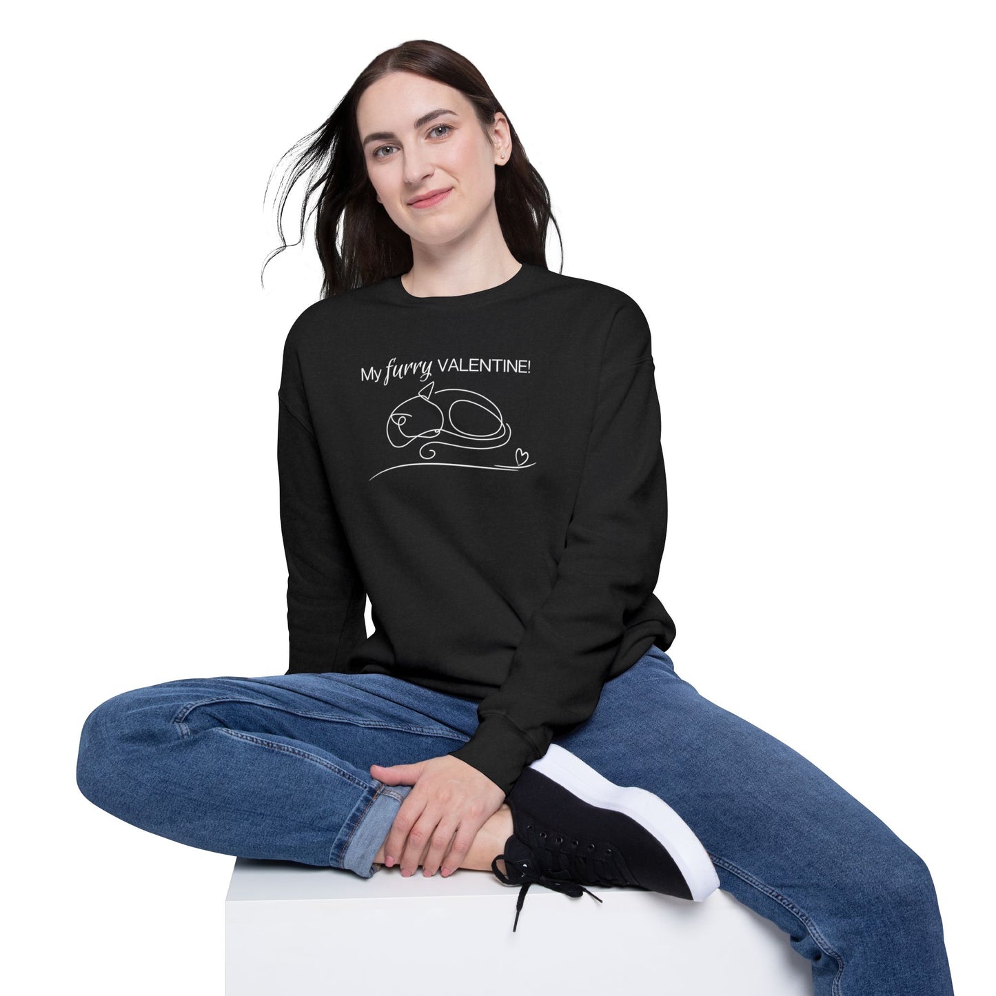 My Furry Valentine Women's Drop Shoulder Sweatshirt