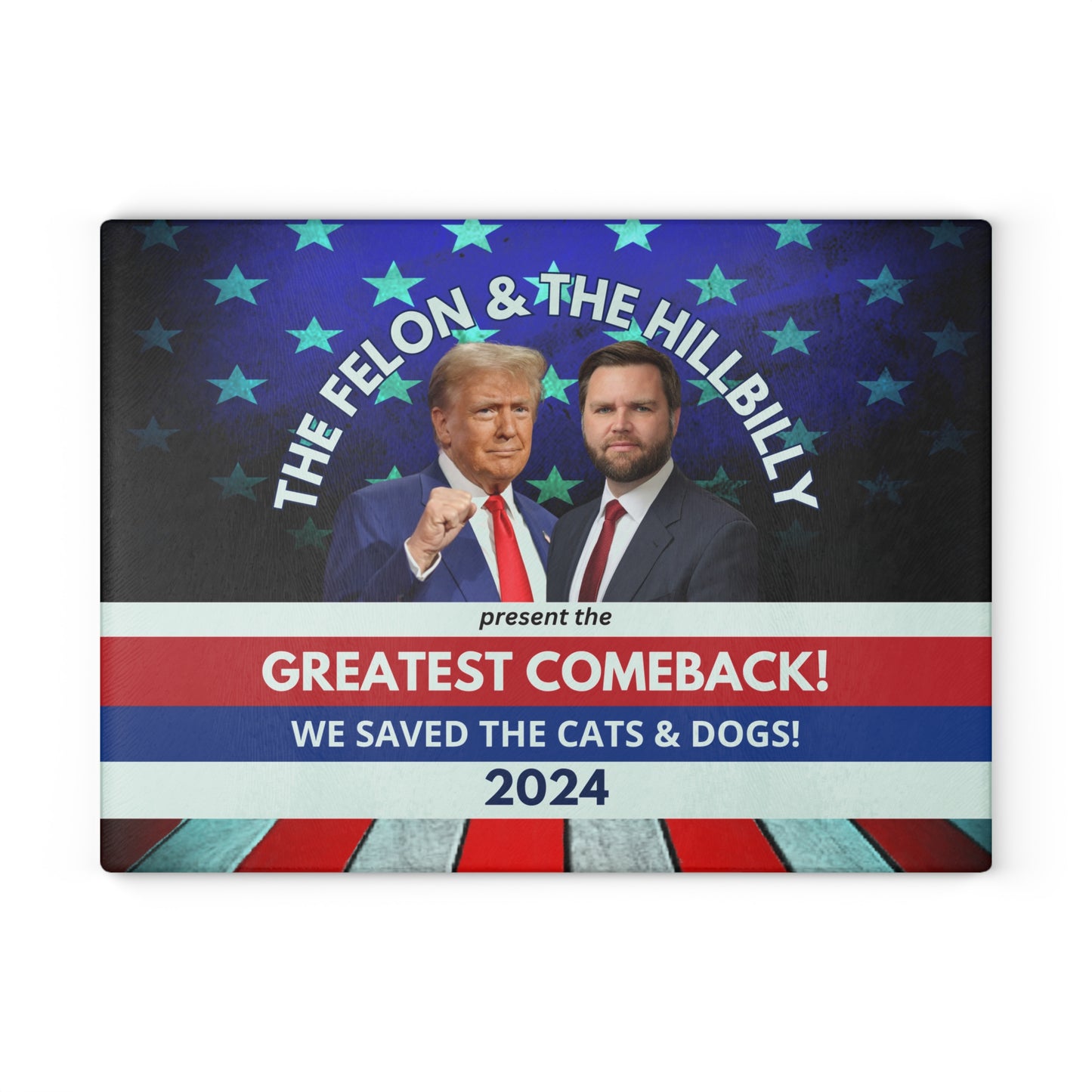 Felon & Hillbilly Greatest Comeback Glass Cutting Board