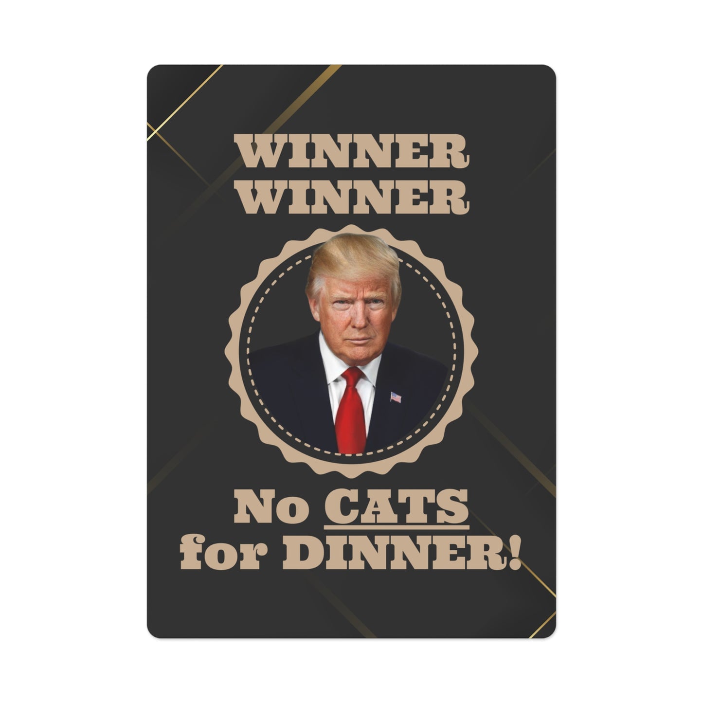 Winner Winner No Cats for Dinner Poker Cards