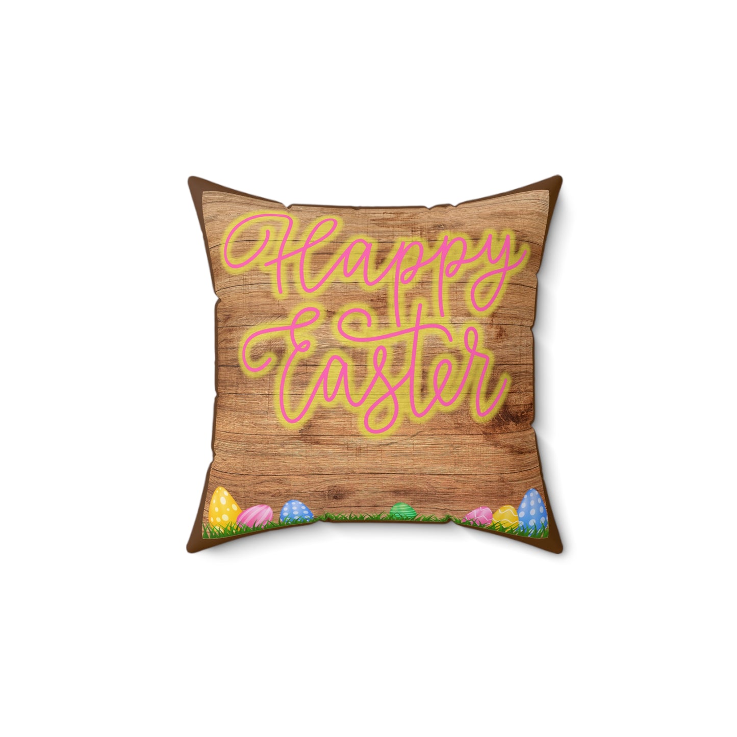 Happy Easter Spun Polyester Square Pillow