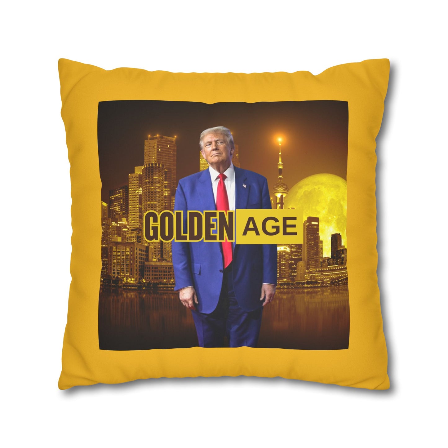 Golden Age Faux Suede Pillowcase - Unique Home Decor for Political Enthusiasts