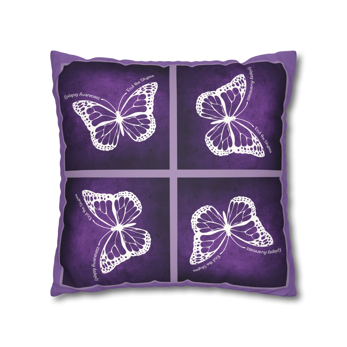 Butterfly Faux Suede Pillowcase for Epilepsy Awareness