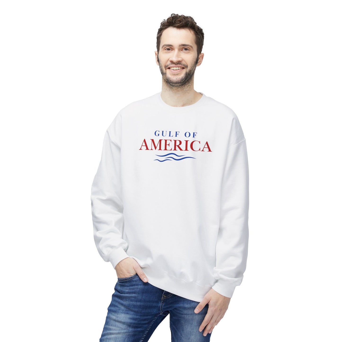 Gulf of America Fleece Sweatshirt - Unisex Midweight Crewneck for Coastal Vibes