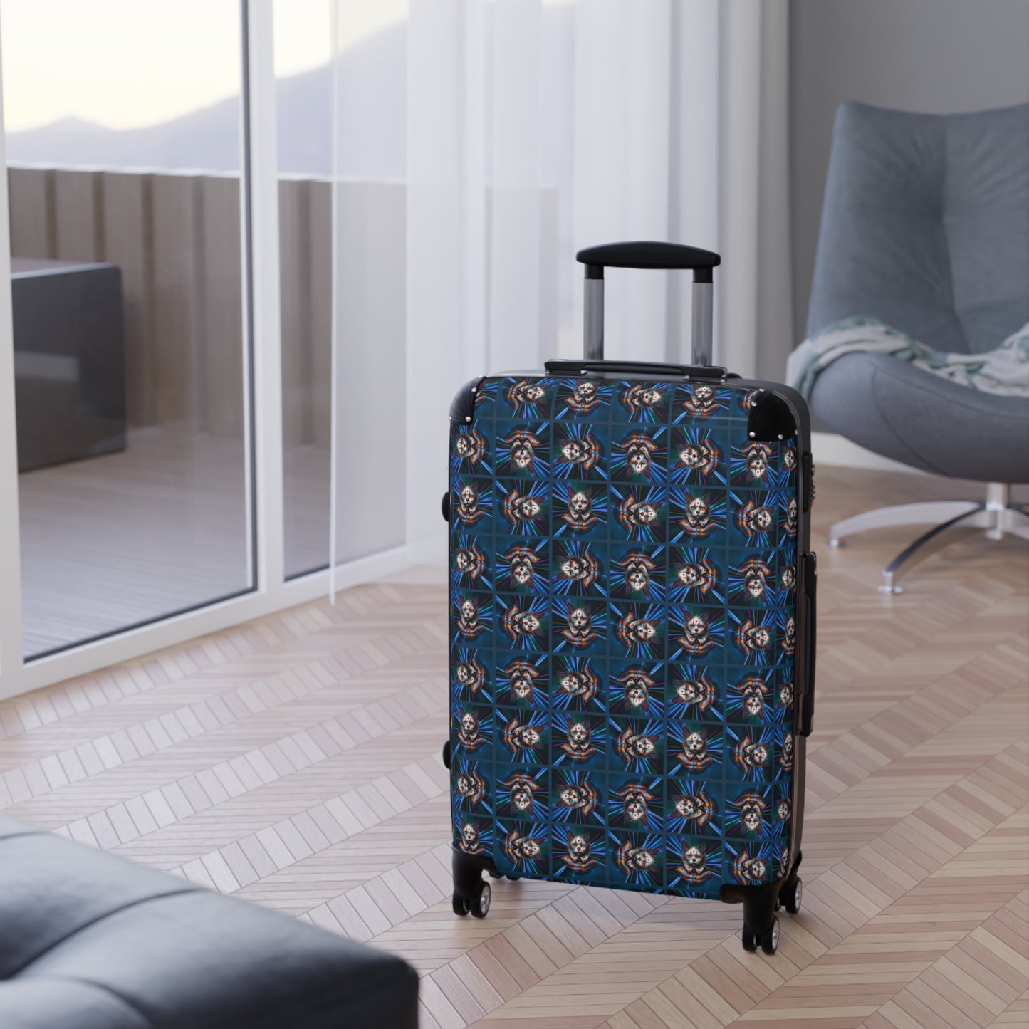 Vibrant Travel Suitcase with Bold Design