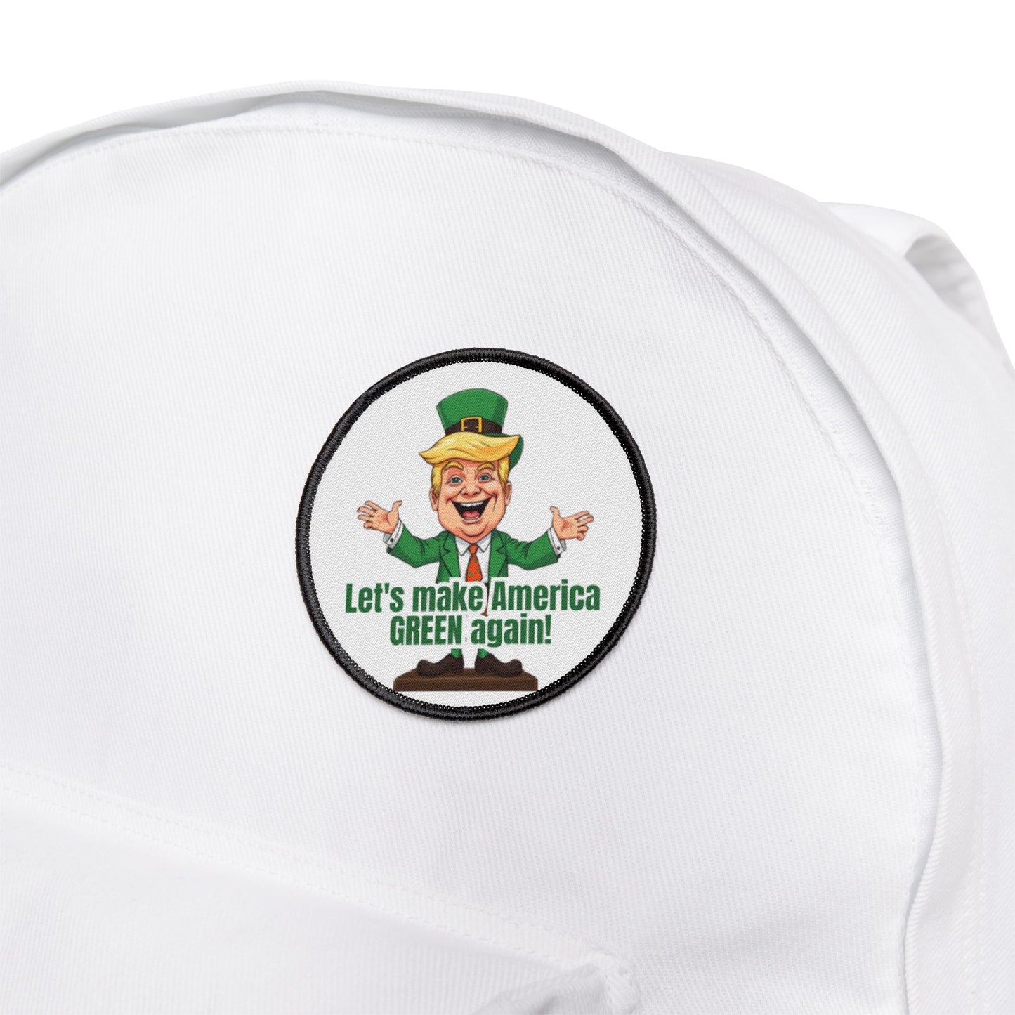 Fun Iron-On Patches - 'Let's Make America GREEN Again!' for St. Patrick's Day