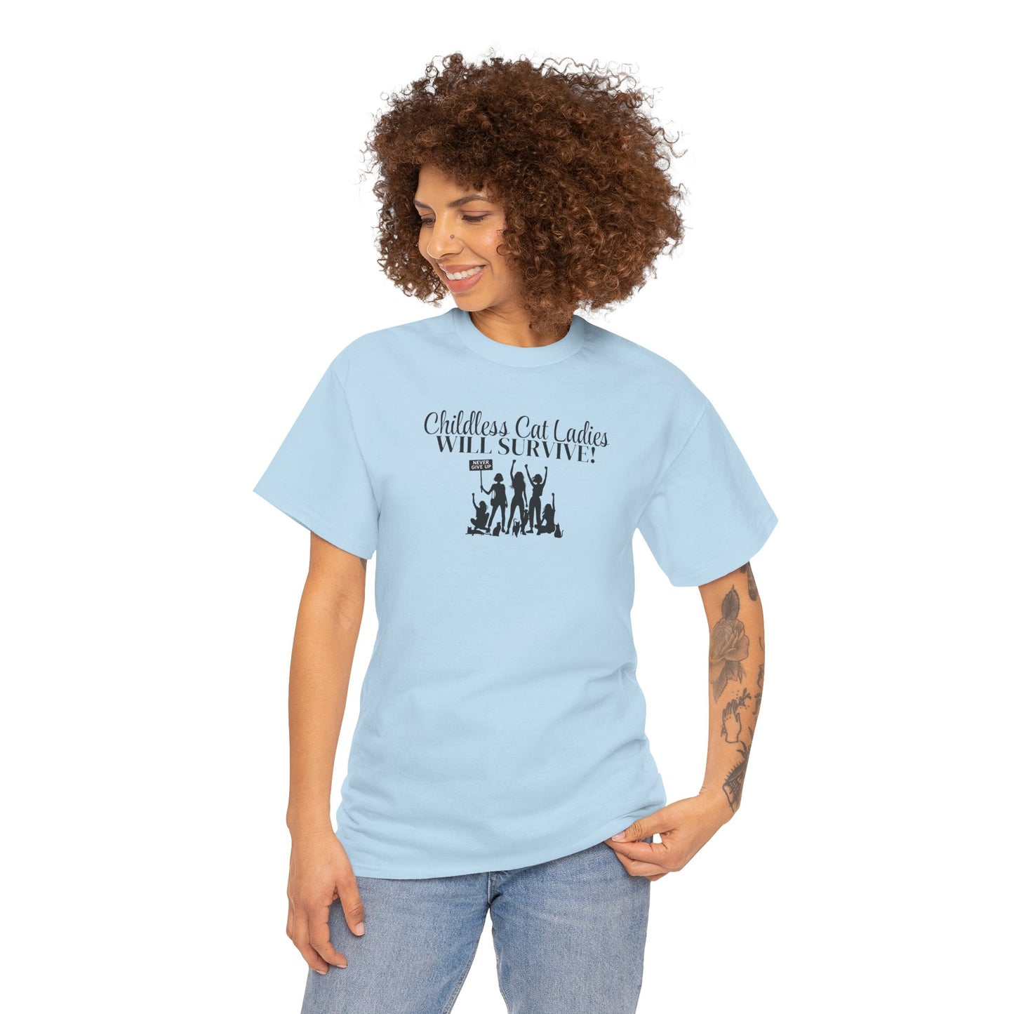 Childless Cat Ladies WILL Survive Unisex Heavy Cotton Tee