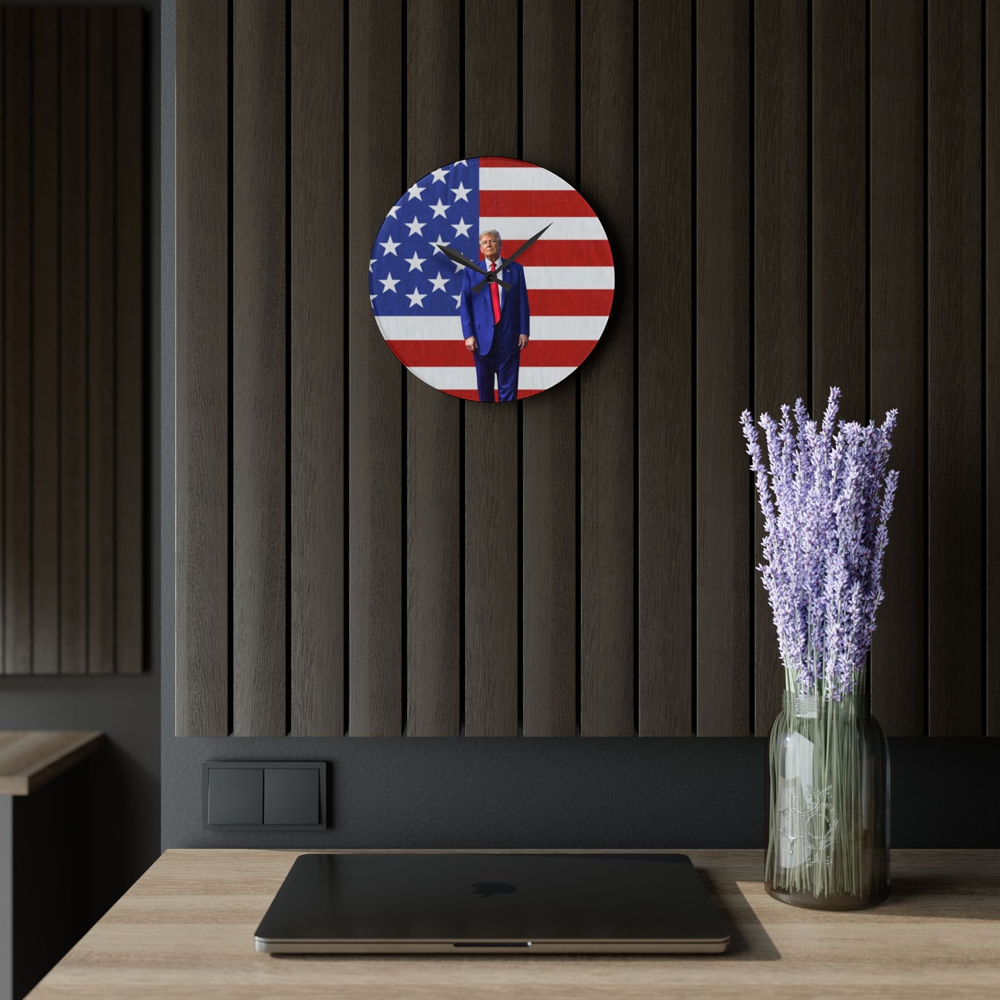 Patriotic Donald Trump Acrylic Wall Clock