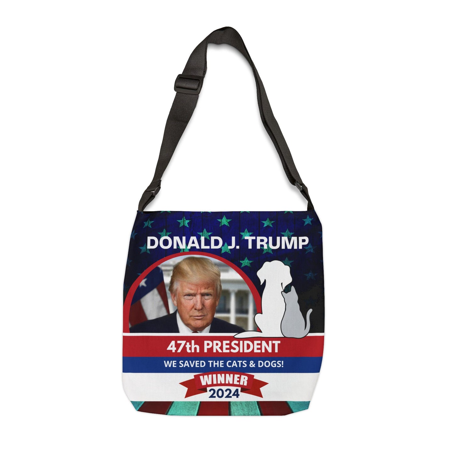 Donald J. Trump 47th President Adjustable Tote Bag