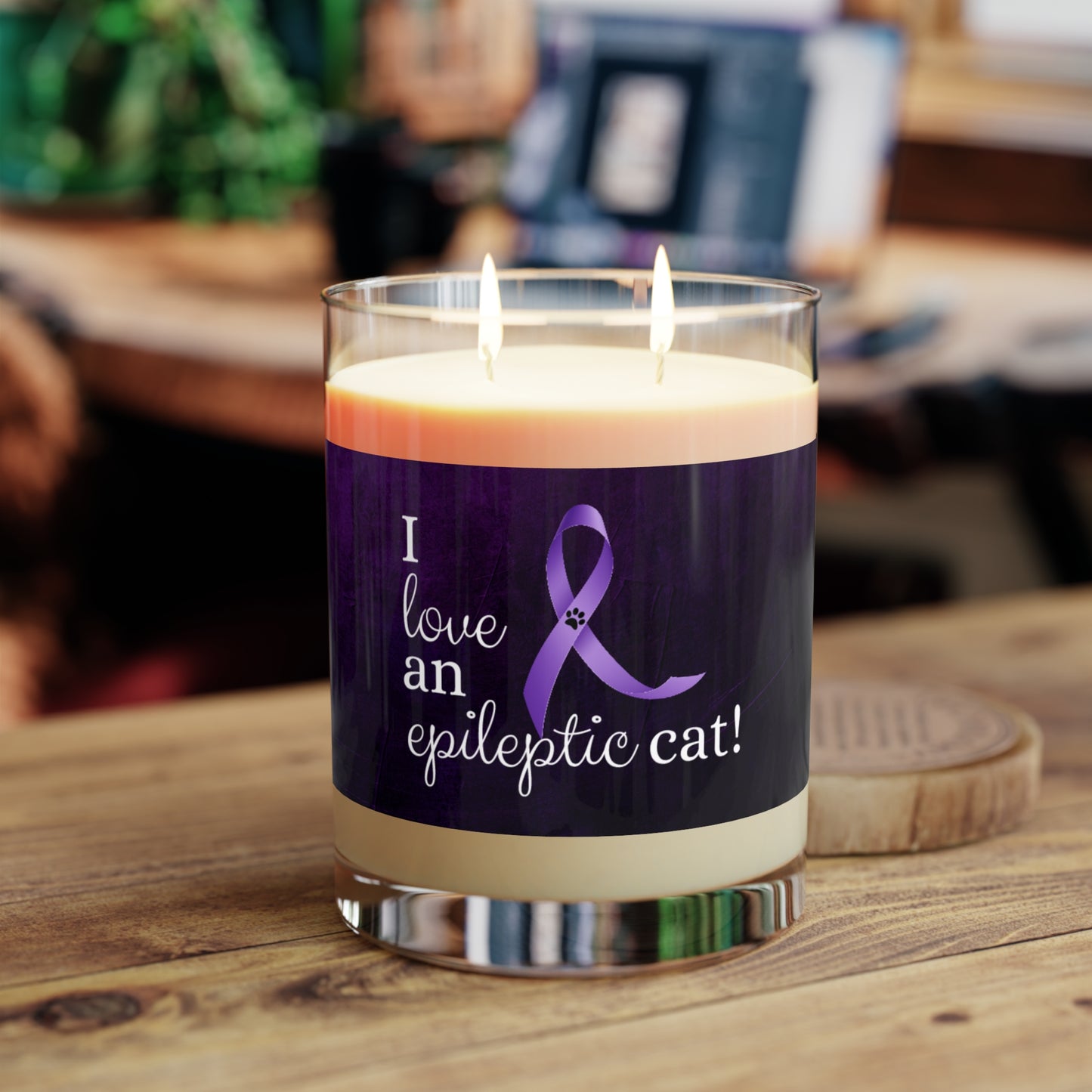 I Love an Epileptic Cat Scented Candle - Full Glass, 11oz