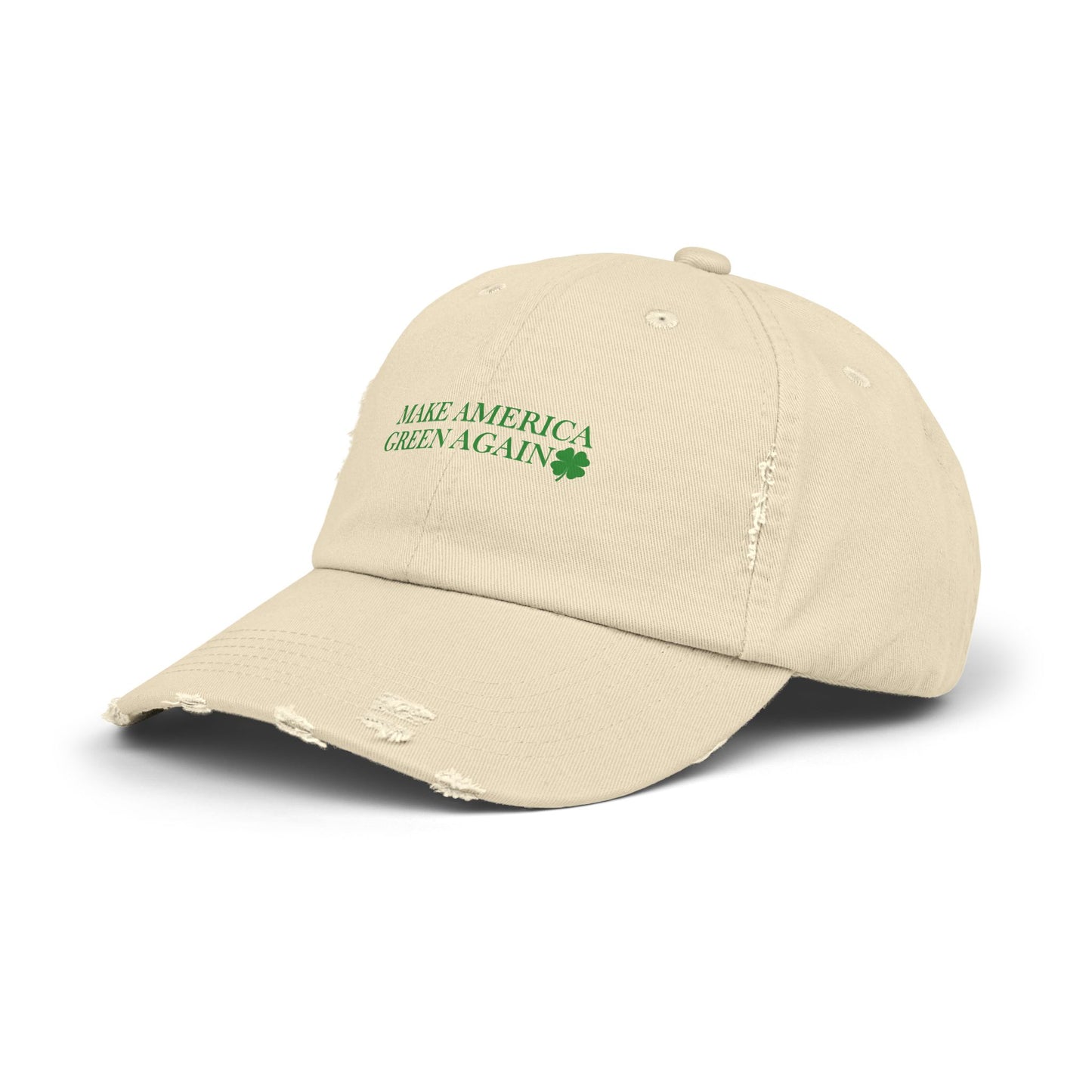 Make America Green Again Distressed Cap - Unisex Eco-Friendly Hat