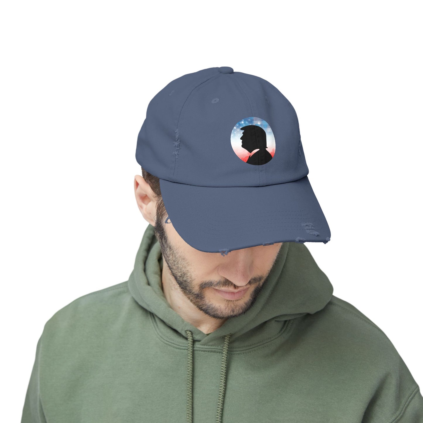 Trump Silhouette Unisex Distressed Americana Cap