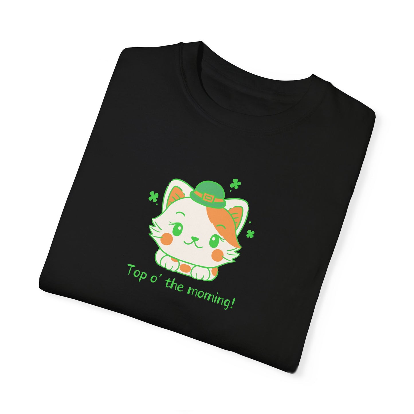 Shamrock Kitty Unisex Garment - Dyed T - shirt - T - Shirt - Epileptic Al’s Shop