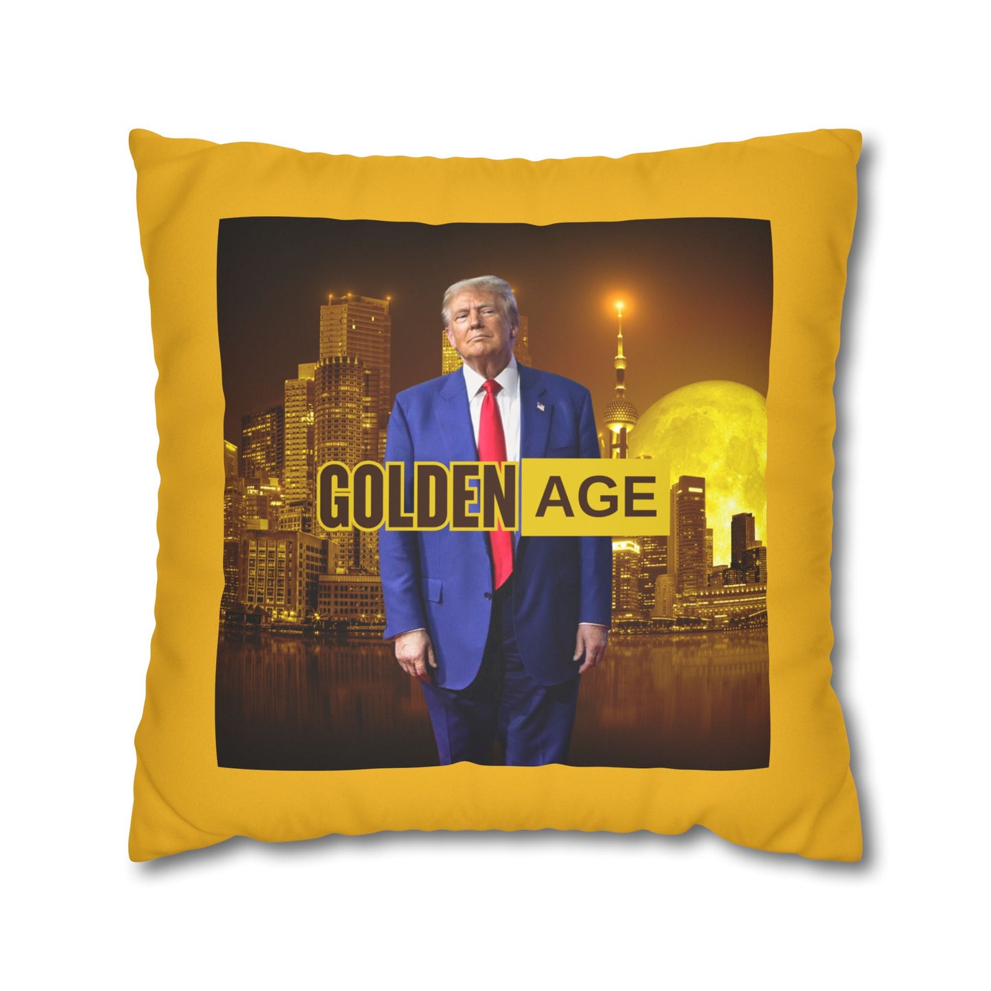 Golden Age Faux Suede Pillowcase - Unique Home Decor for Political Enthusiasts