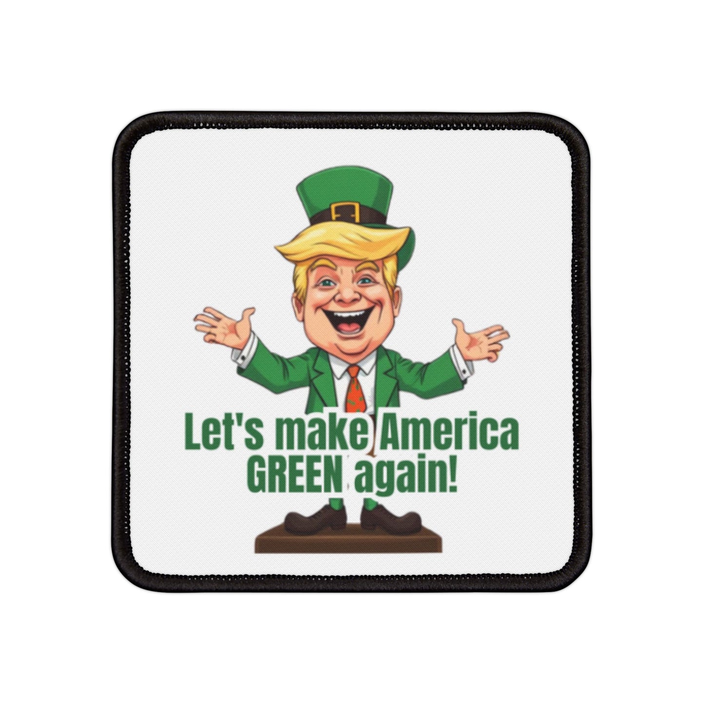 Fun Iron-On Patches - 'Let's Make America GREEN Again!' for St. Patrick's Day