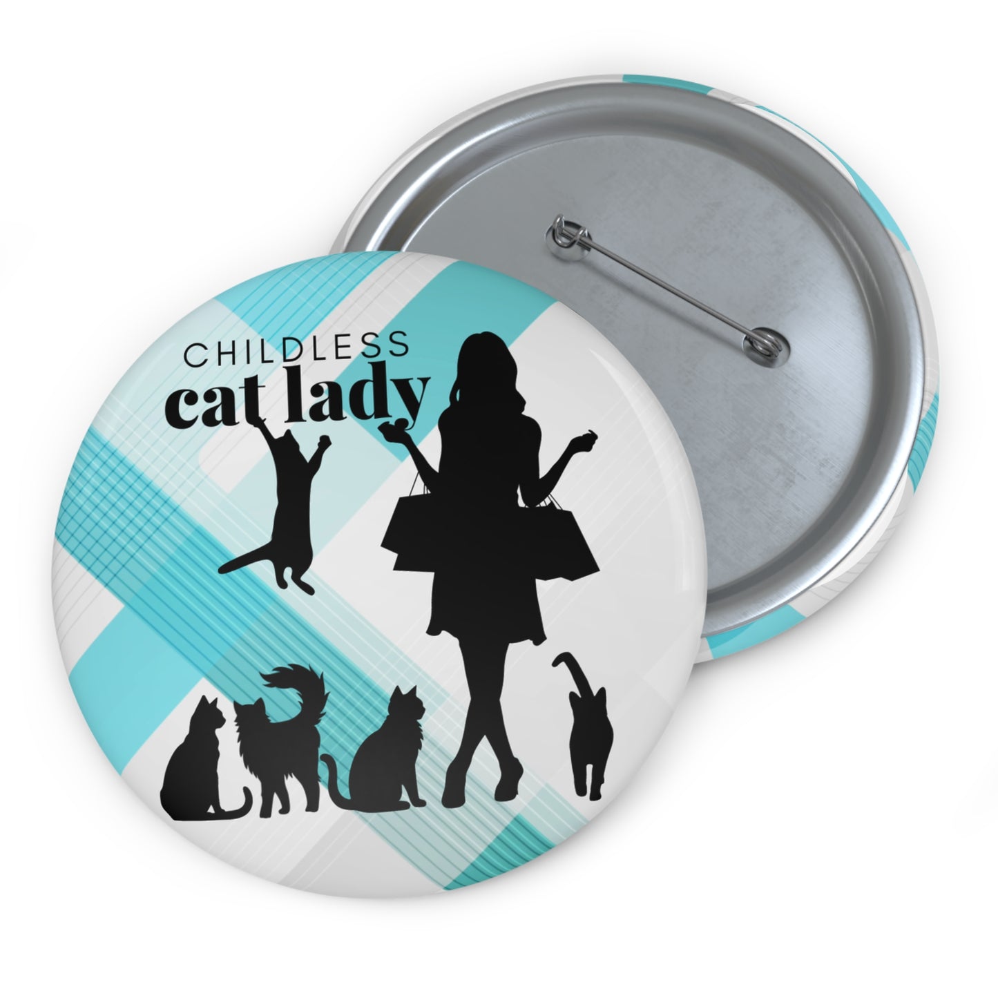 Shopping Childless Cat Lady Pin Buttons