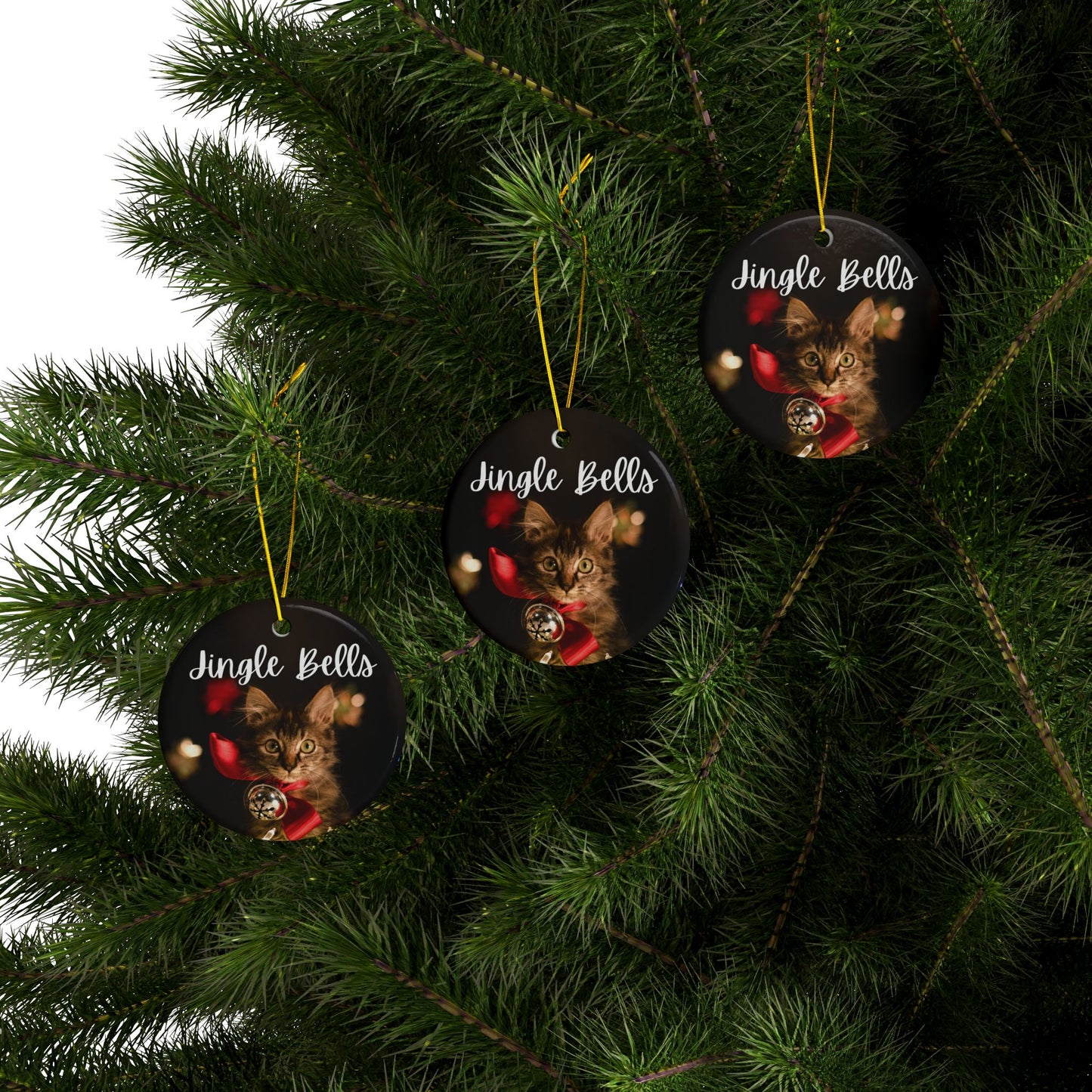 Jingle Bells Ceramic Ornament, 2-Side Print