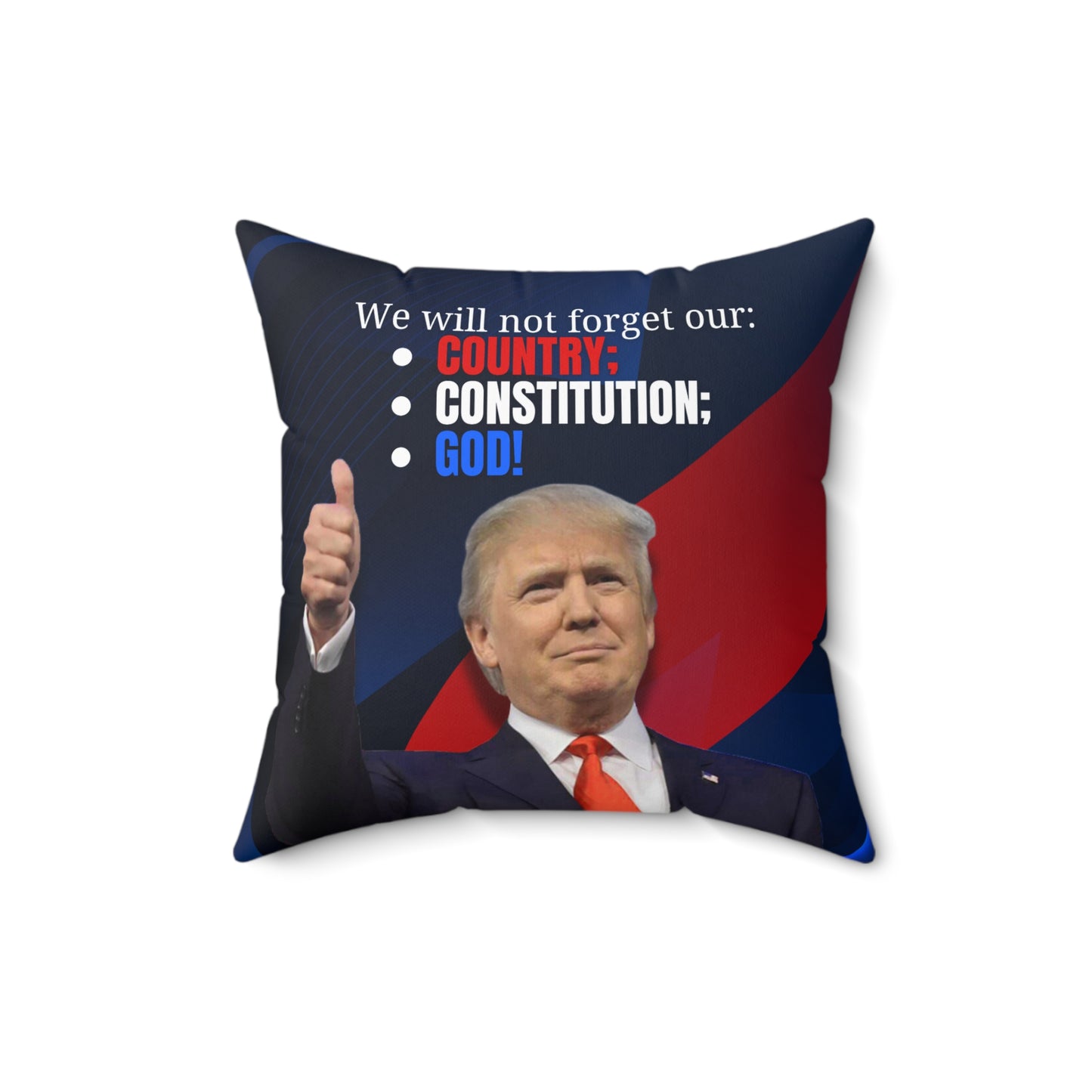 Trump Country Constitution God Spun Polyester Square Pillow