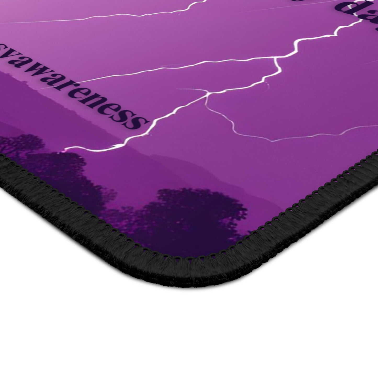 Epilepsy Awareness Gaming Mouse Pad - Thunderstorms in Her Brain Design