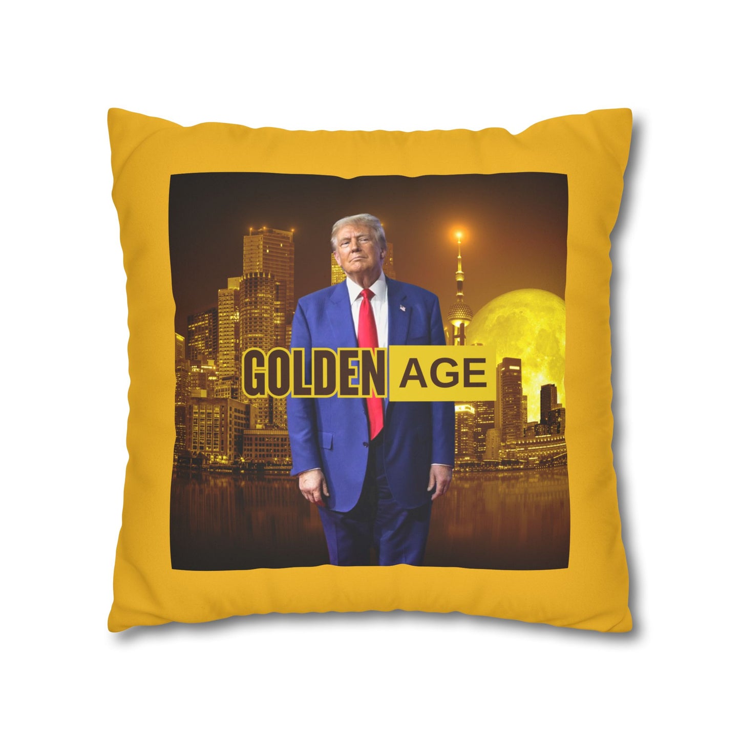 Golden Age Faux Suede Pillowcase - Unique Home Decor for Political Enthusiasts