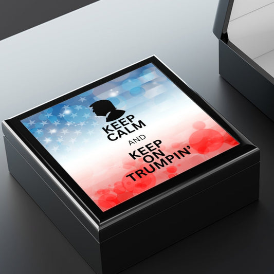 Keep Calm and Keep on Trumpin' Jewelry Box Printify