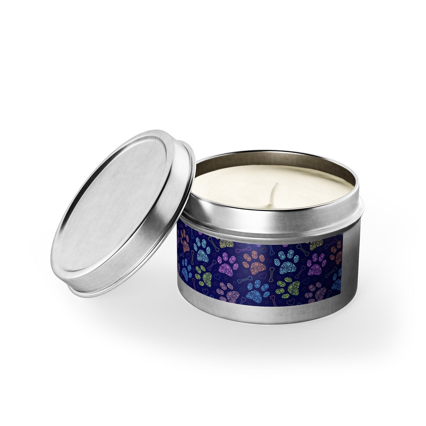 Purple Paws Tin Candles