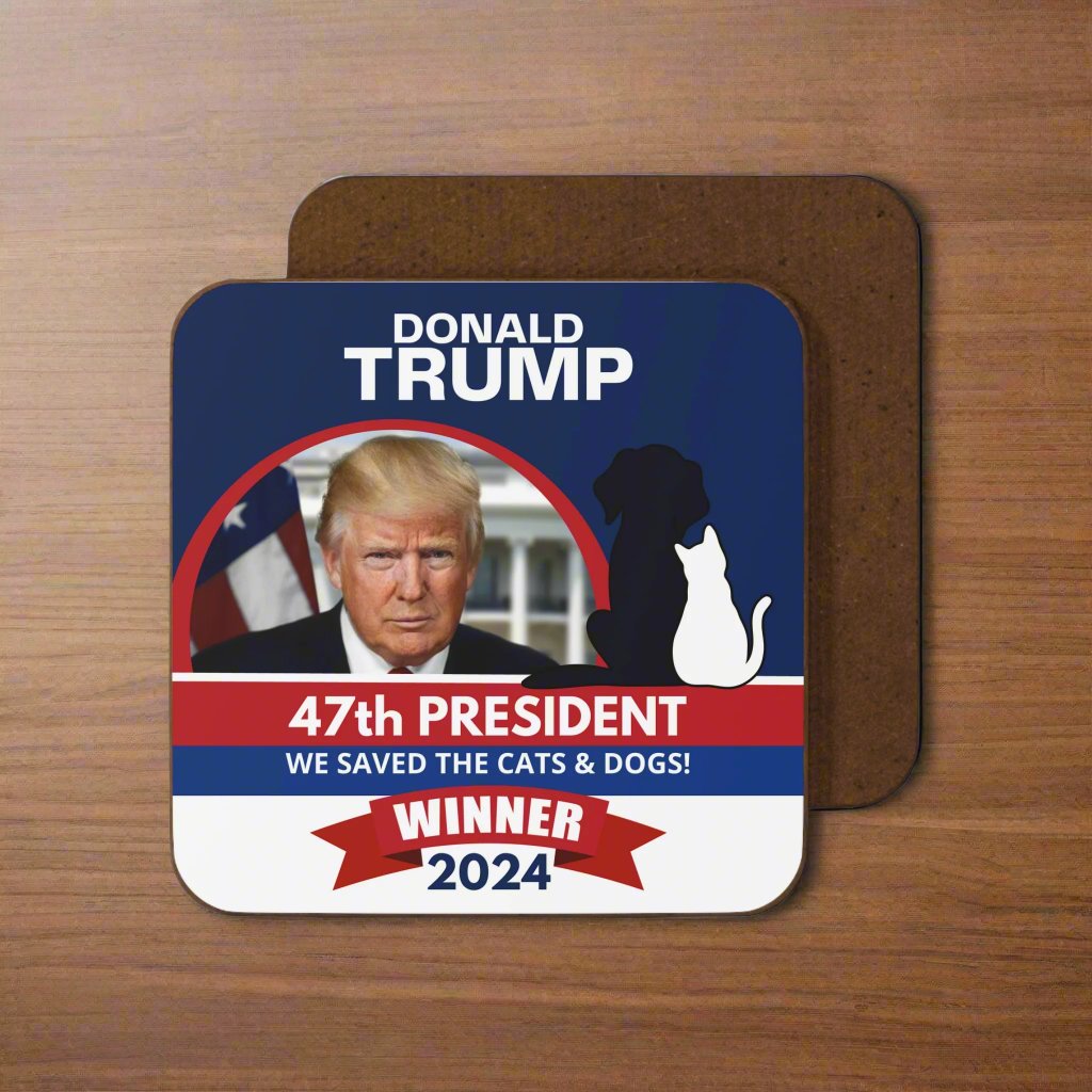 Trump 47th President Hardboard Back Coaster