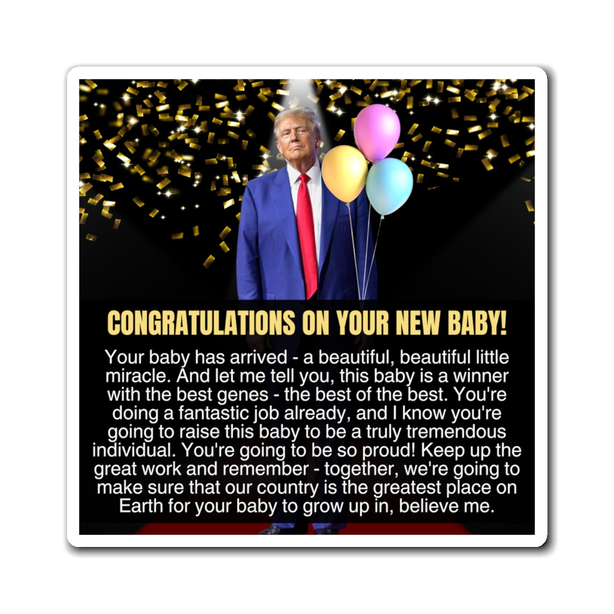 New Baby Congratulations from Donald Trump Magnets