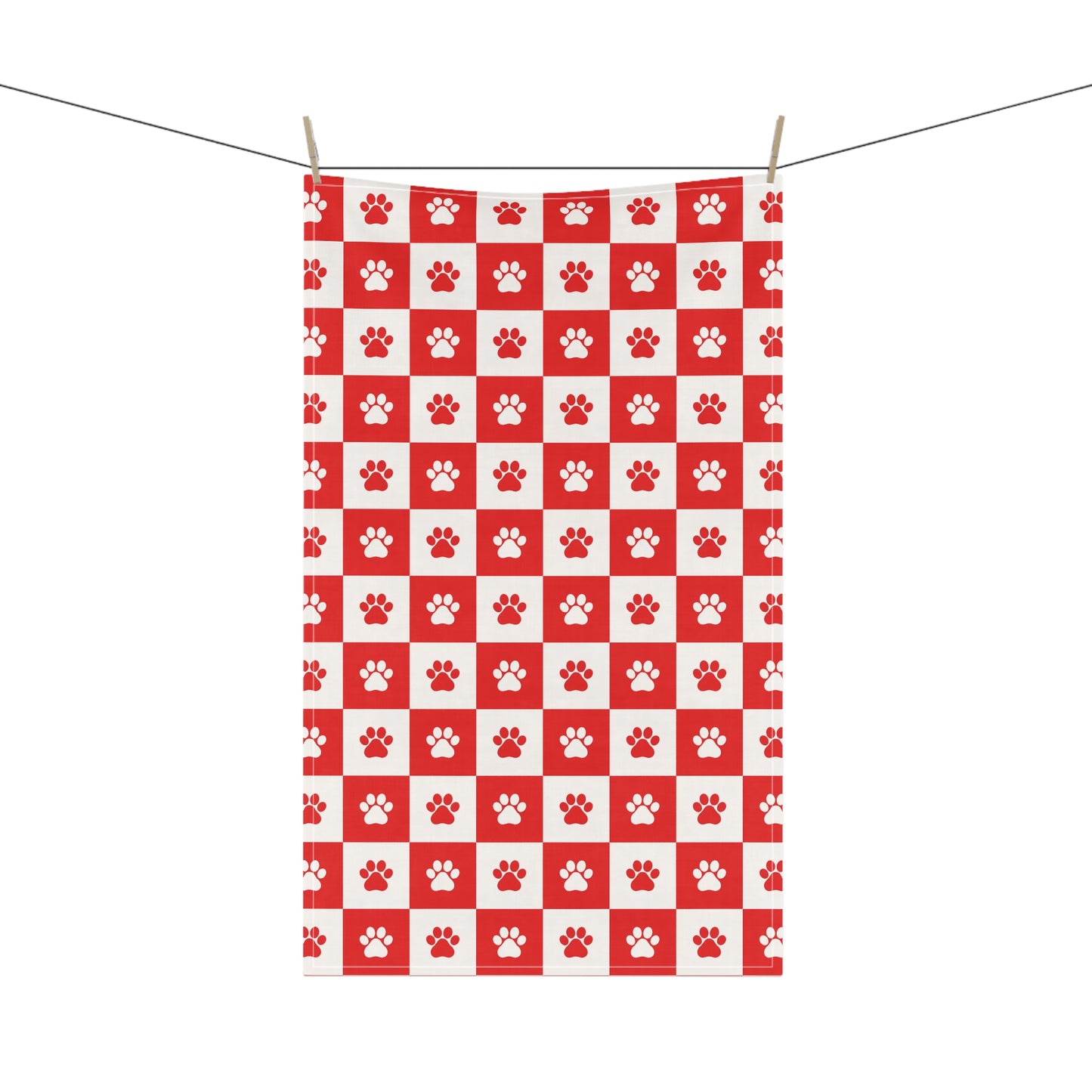 Red & White Paws Tea Towels (cotton, poly)