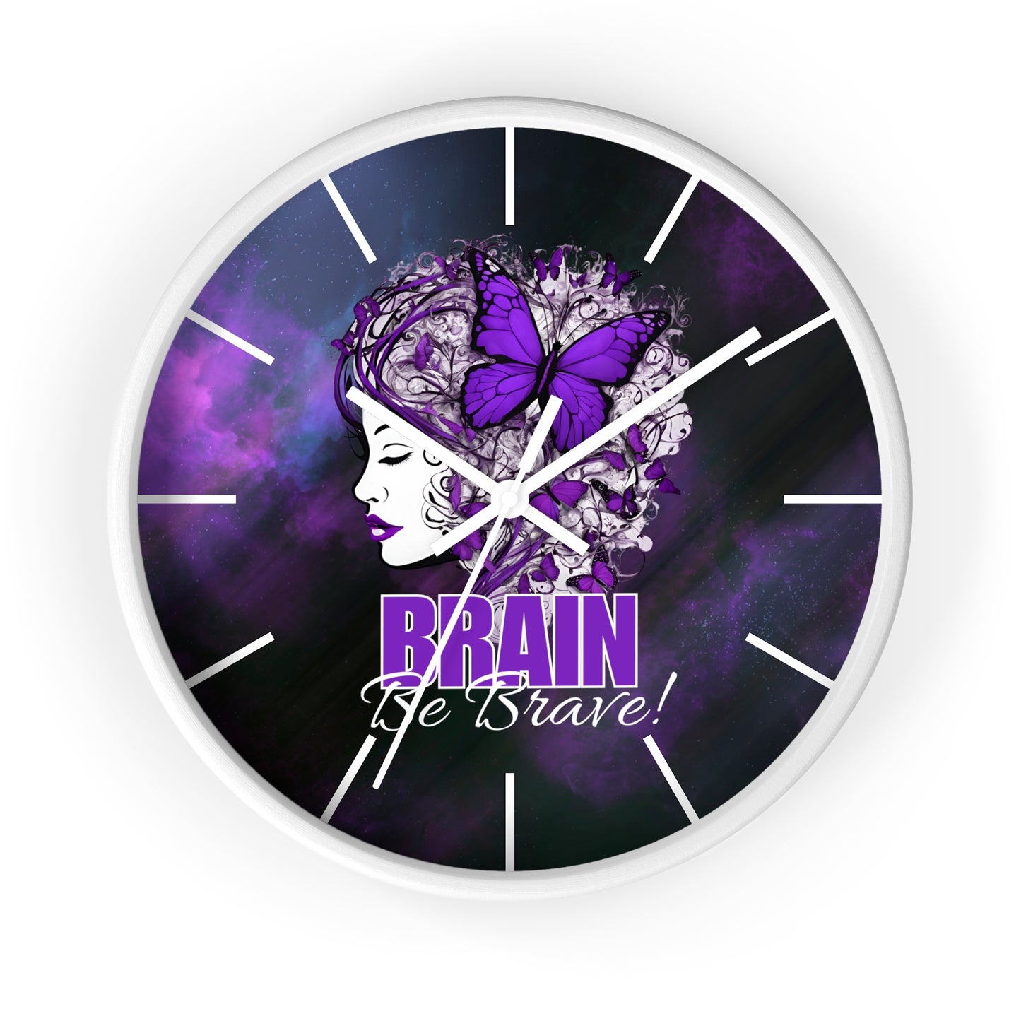 Beautiful Brain Be Brave Wall Clock