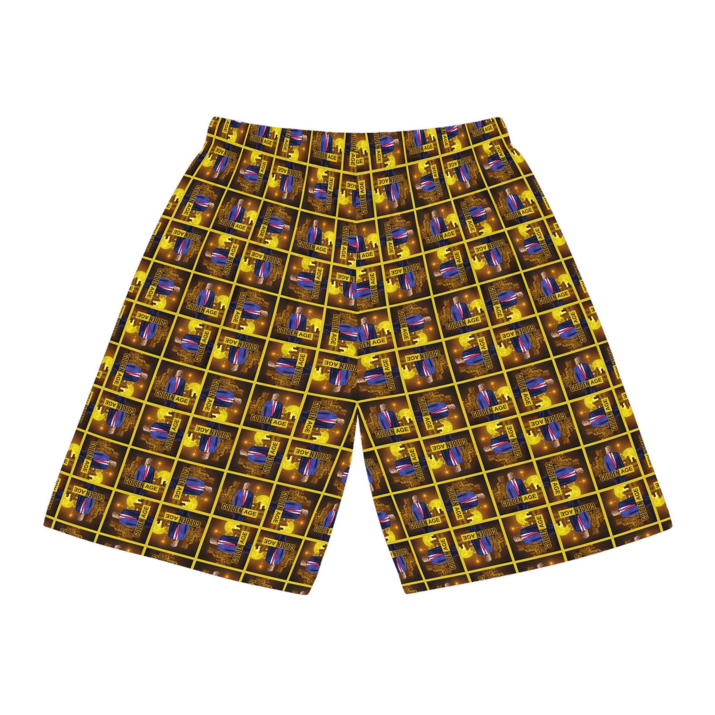 Vibrant Basketball Shorts with Trump Golden Age Print