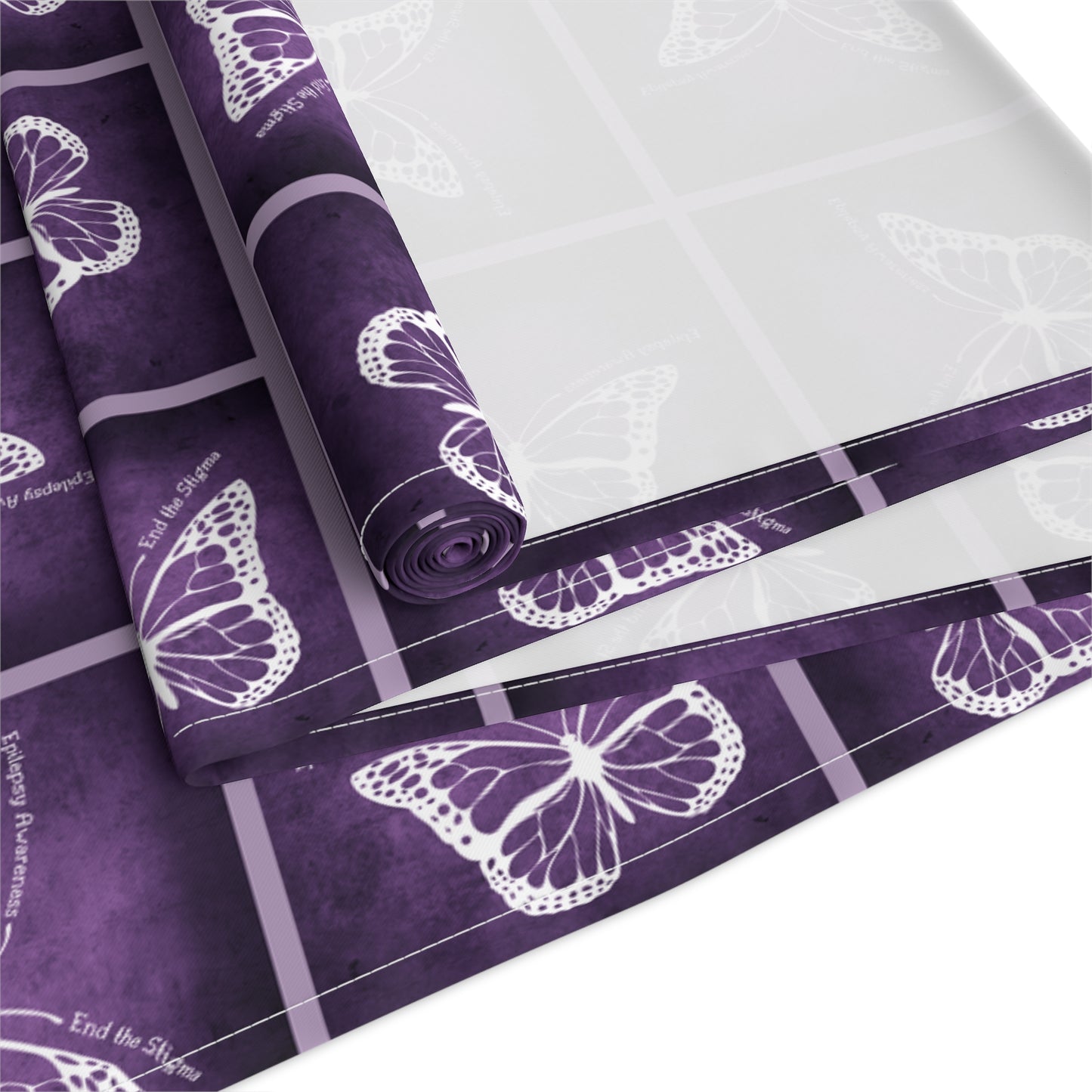 Elegant Purple Butterfly Design Table Runner