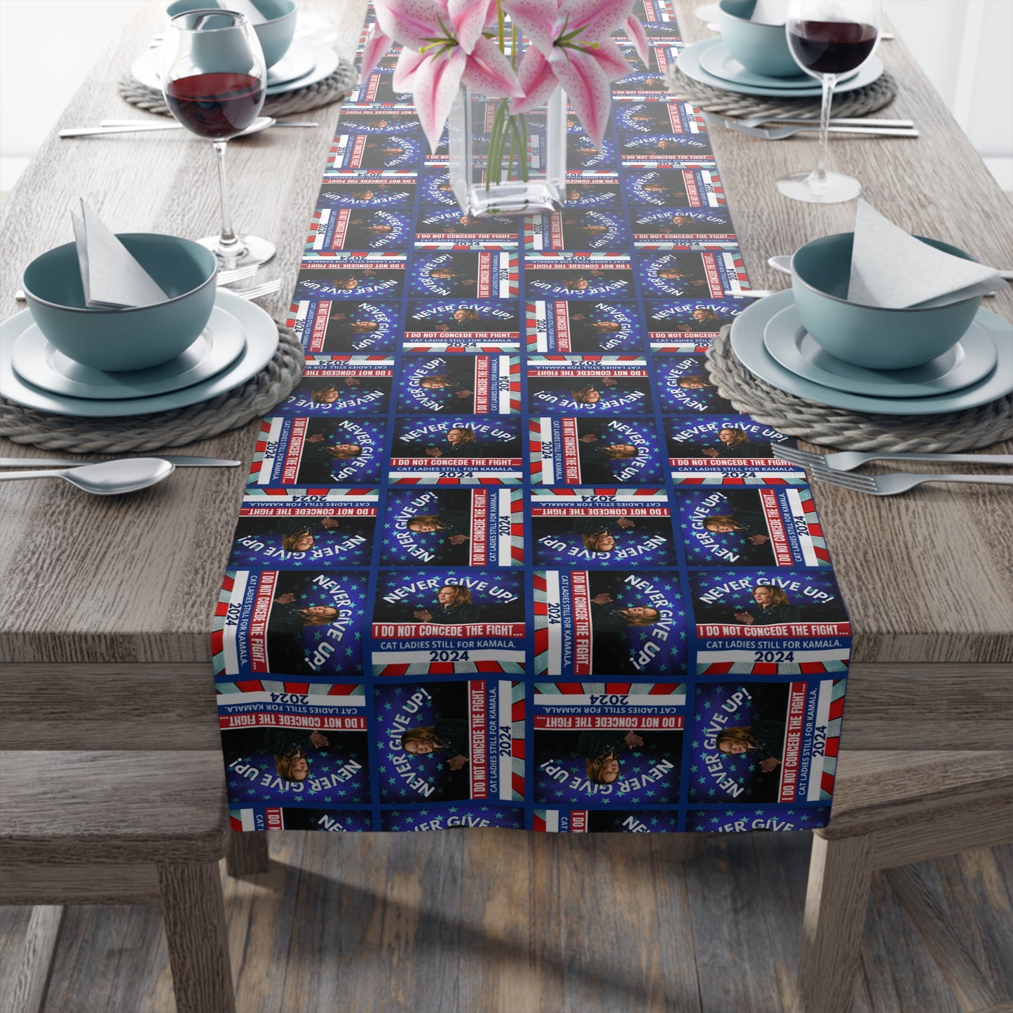 Kamala - Never Give Up Table Runner (Cotton, Poly)