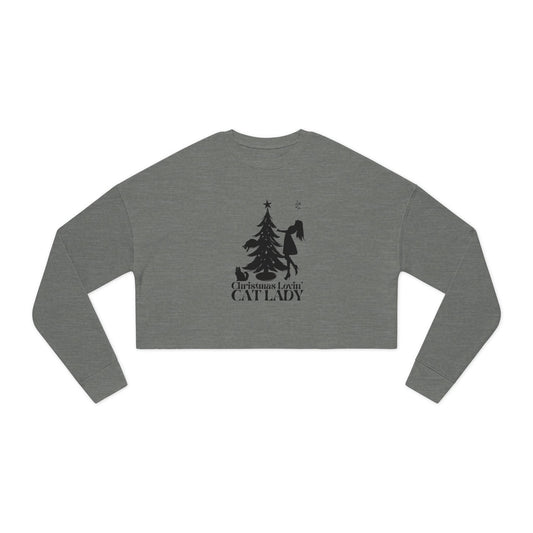 Christmas Lovin' Cat Lady Cropped Sweatshirt