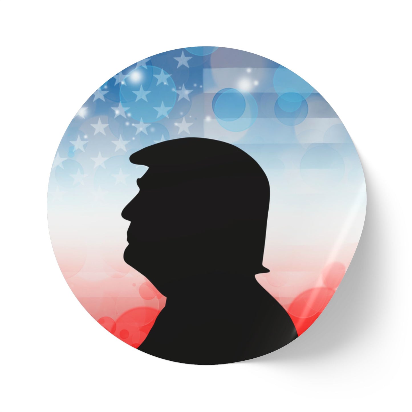 Donald Trump Silhouette Round Sticker Labels