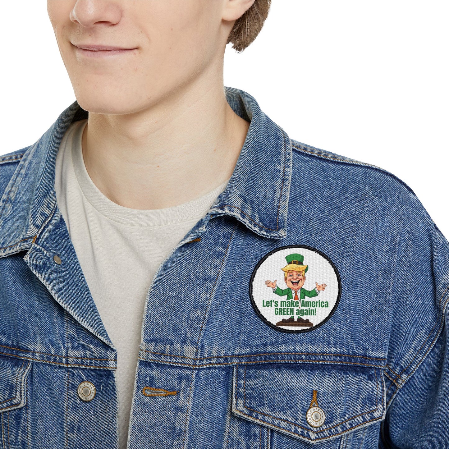 Fun Iron-On Patches - 'Let's Make America GREEN Again!' for St. Patrick's Day