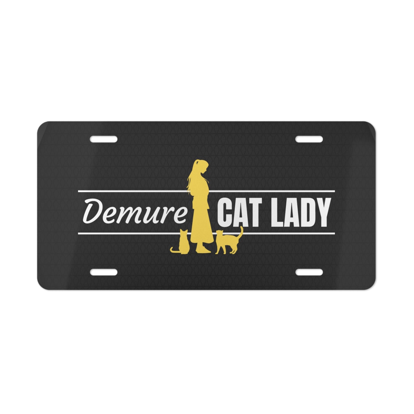 Demure Cat Lady Vanity Plate