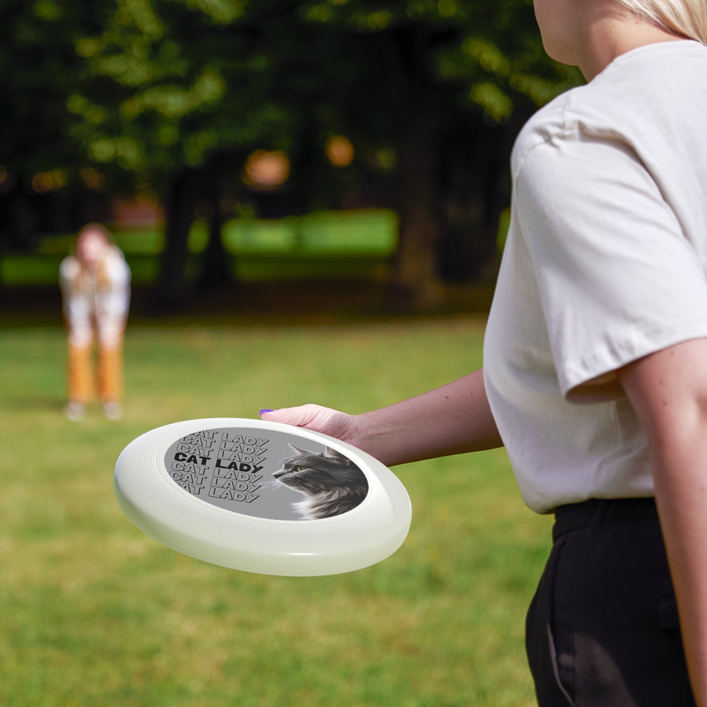 Cat Lady Frisbee - Fun Outdoor Flying Disc for Cat Lovers