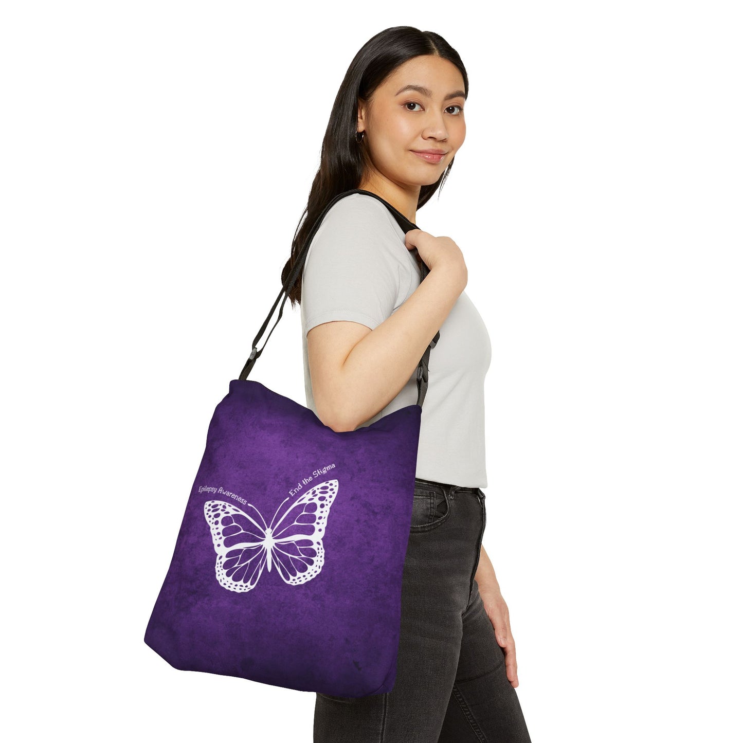 Epilepsy Awareness Adjustable Tote Bag - End the Stigma