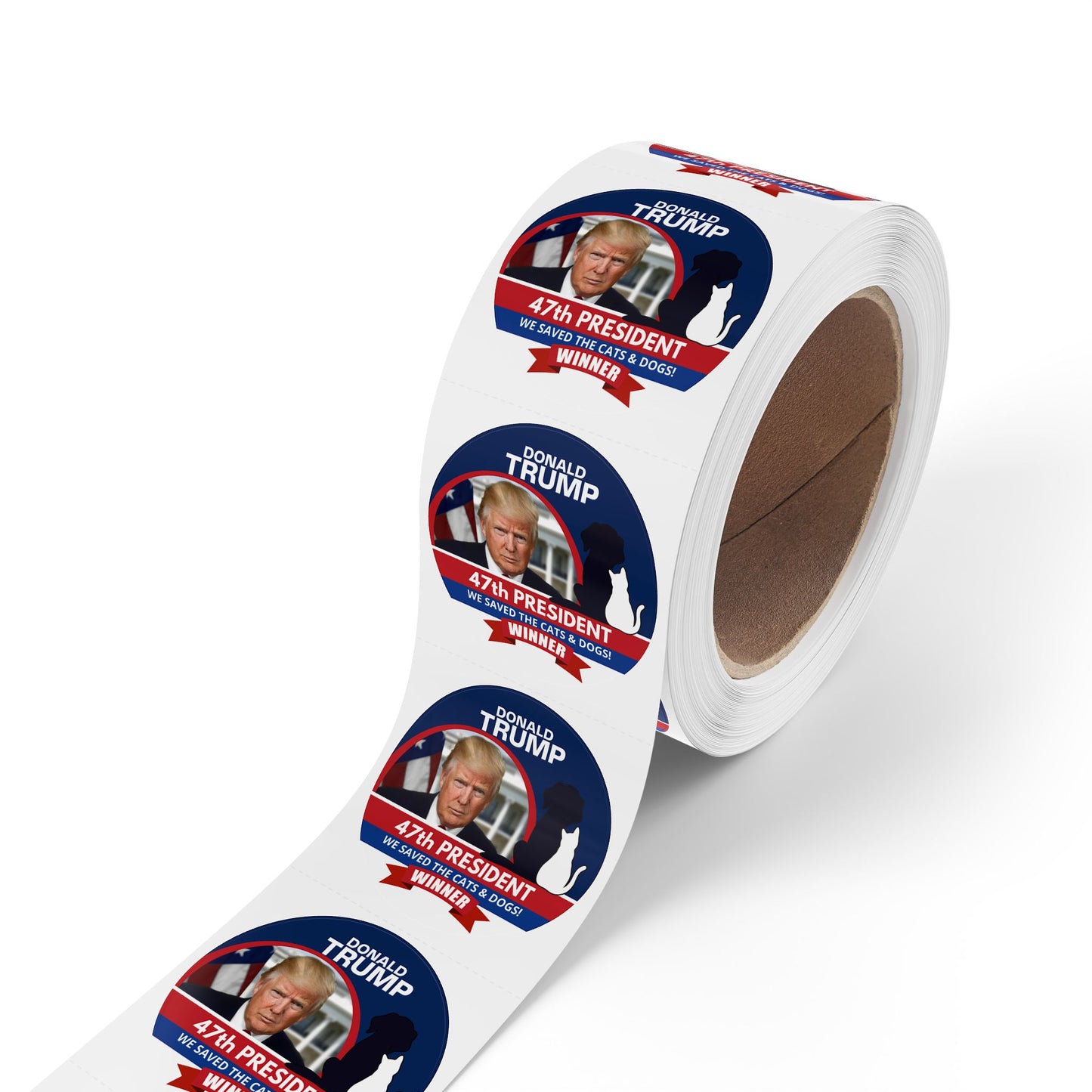 Trump 47th President Round Sticker Label Rolls