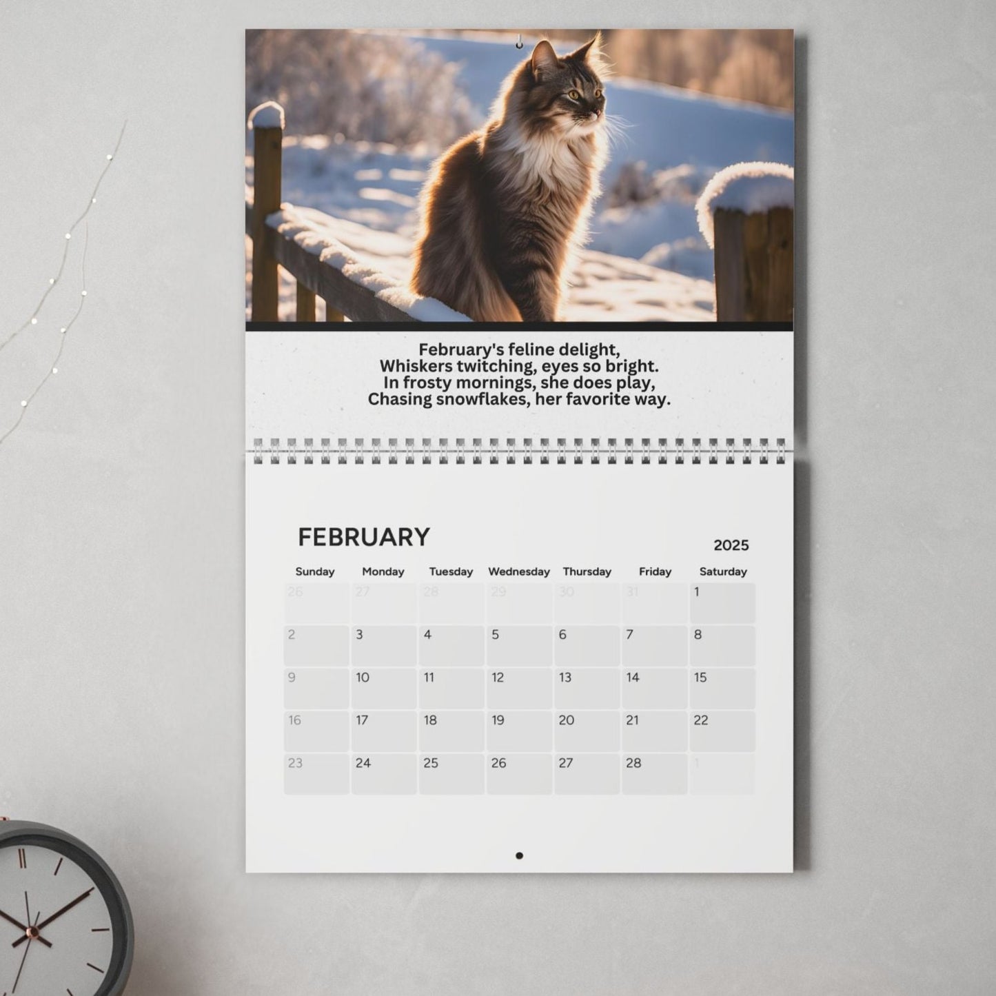 Cat Poetry Month-by-Month Calendar (2025)