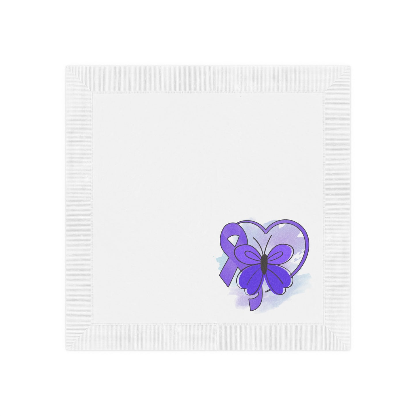 Simple Purple Butterfly Epilepsy Awareness White Coined Napkins