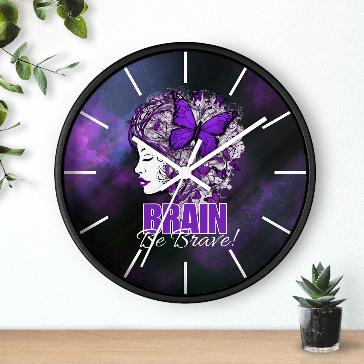 Beautiful Brain Be Brave Wall Clock