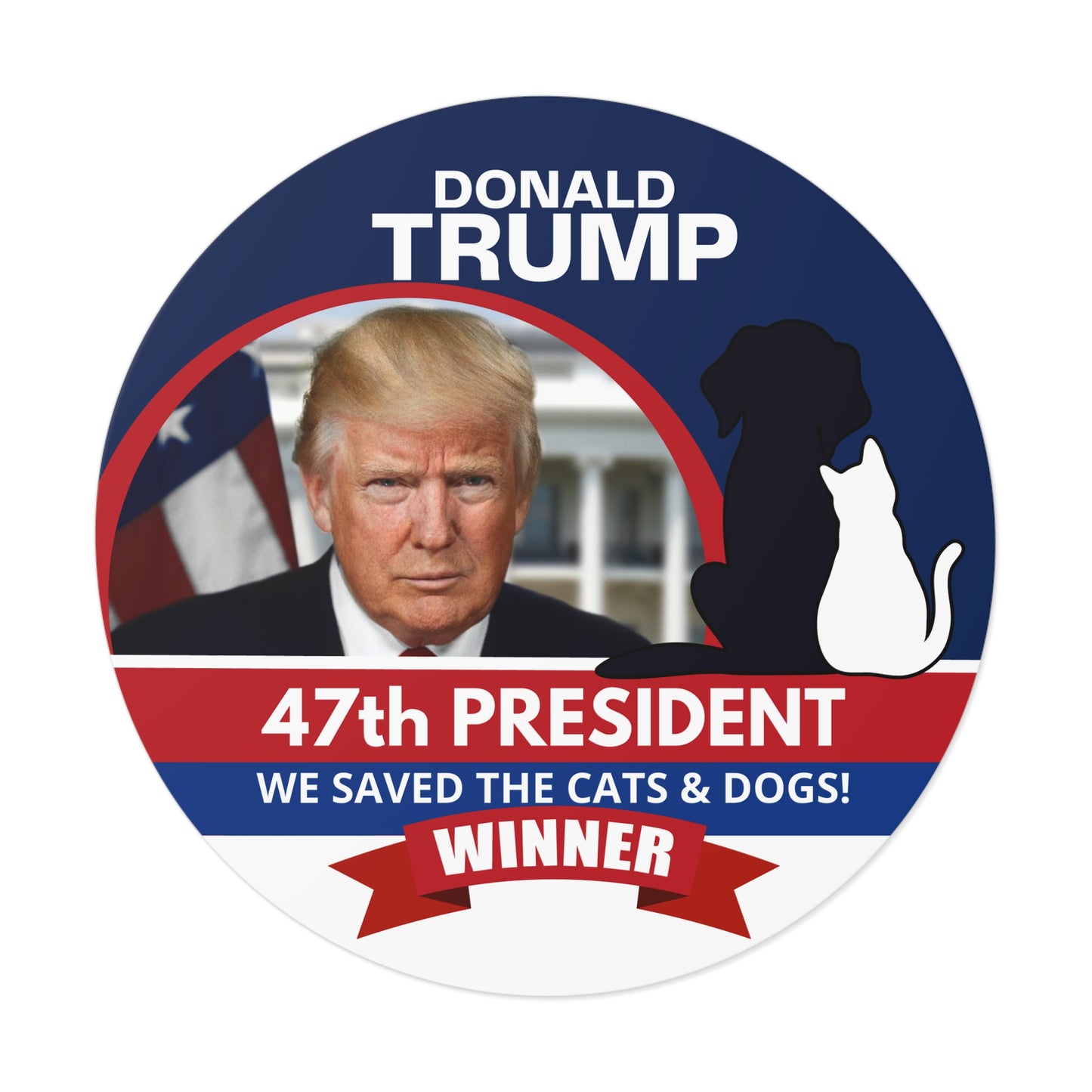 Trump 47th President Round Vinyl Stickers